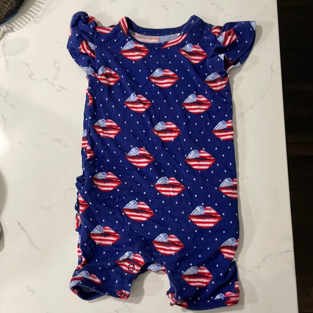 Posh Peanut Ruffled Romper - Patriotic/Fourth of July